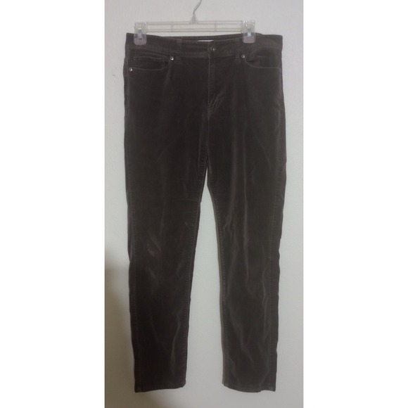 J. Jill Pants - J. Jill Womens Brown Velvet Straight Leg Pants Size 6 Stretch Cotton Blend